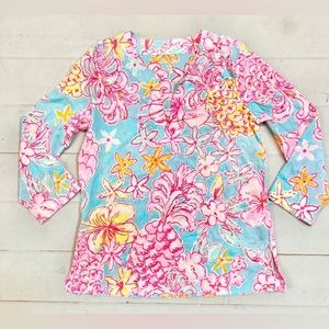 Lilly Pulitzer Amelia Island Tunic Top in Breakwater Blue Lolita | Size M | EUC